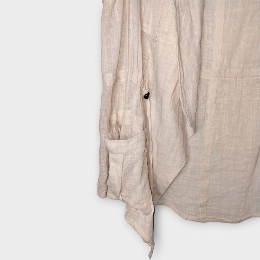 Torrid Womens Vest Top Sz 8 Linen Cargo‎ Waist Tie Natural Pale Pink Pockets - Picture 5 of 11